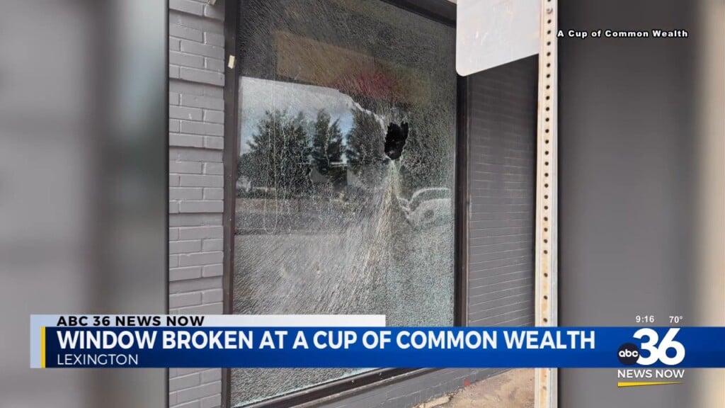 Window Broken At A Cup Of Common Wealth