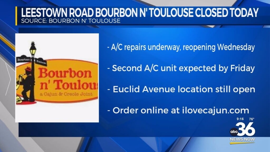 Leestown Road Bourbon N' Toulouse Closed Today