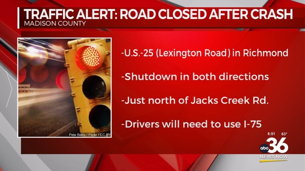 A Traffic Alert For Drivers In Madison County