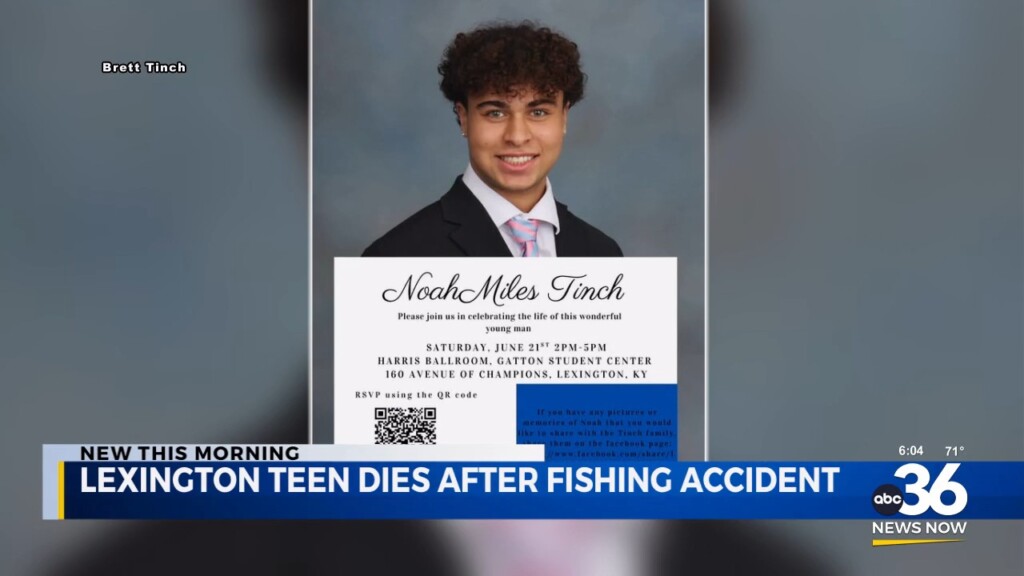 Lexington Teen Noah Tinch Dies In Fishing Accident