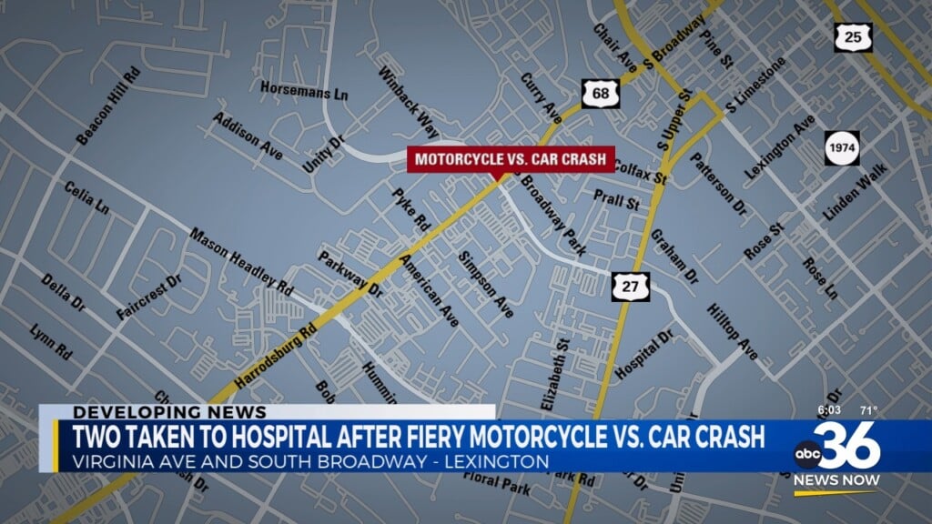 Crash Between Motorcycle And Car Sends 2 To Lexington Hospital