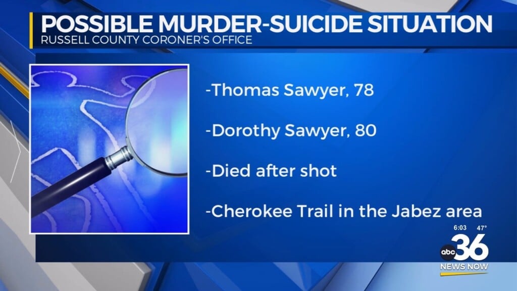 Two Dead In Russell County Suspected Murder Suicide