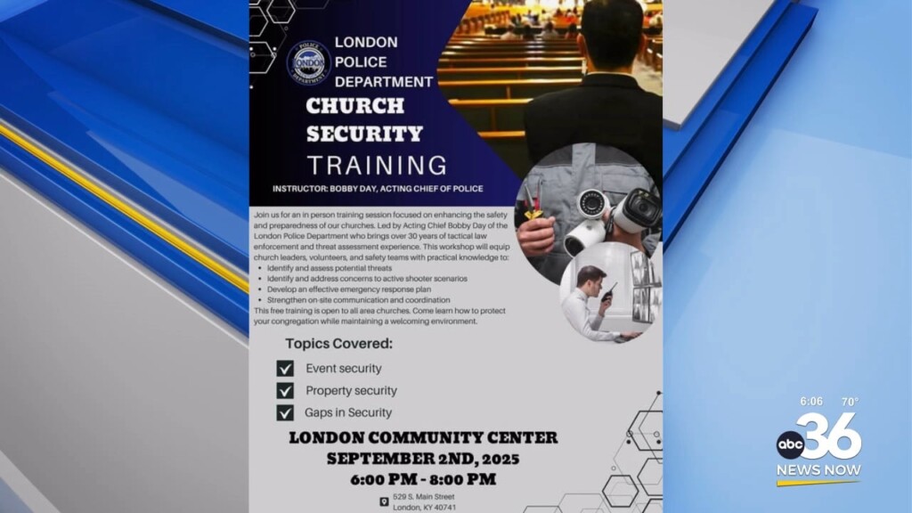 London Police Department Offers Free Church Security Training