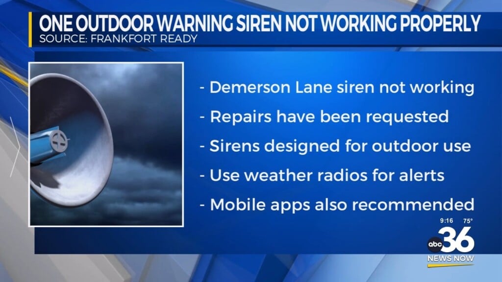 One Outdoor Warning Siren Not Working Properly