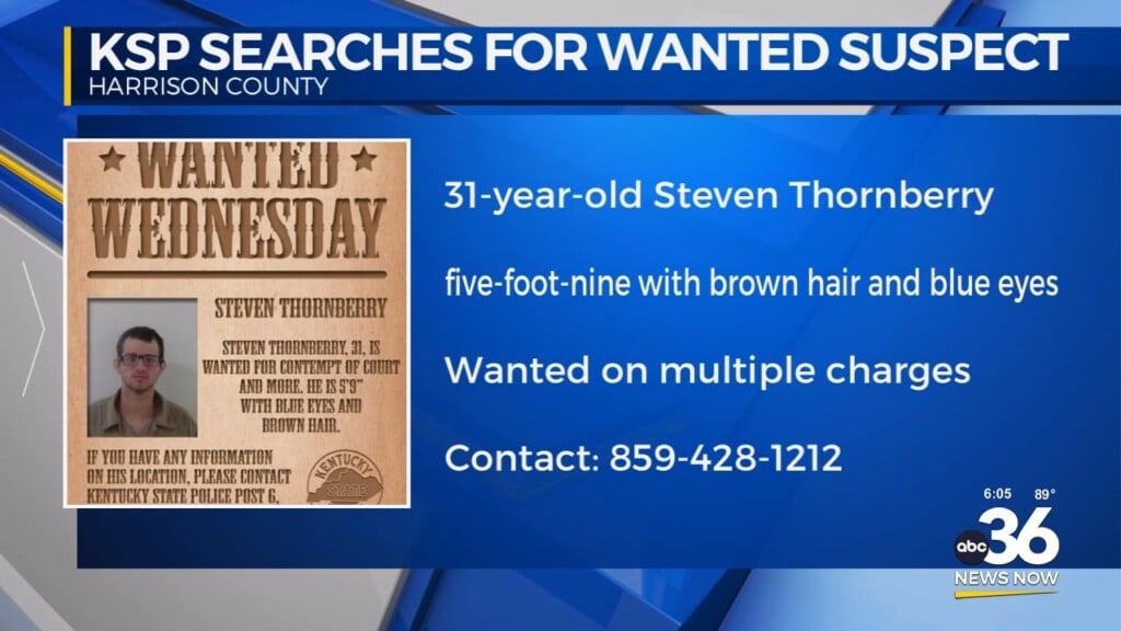 Kentucky State Police Searches For Wanted Suspect