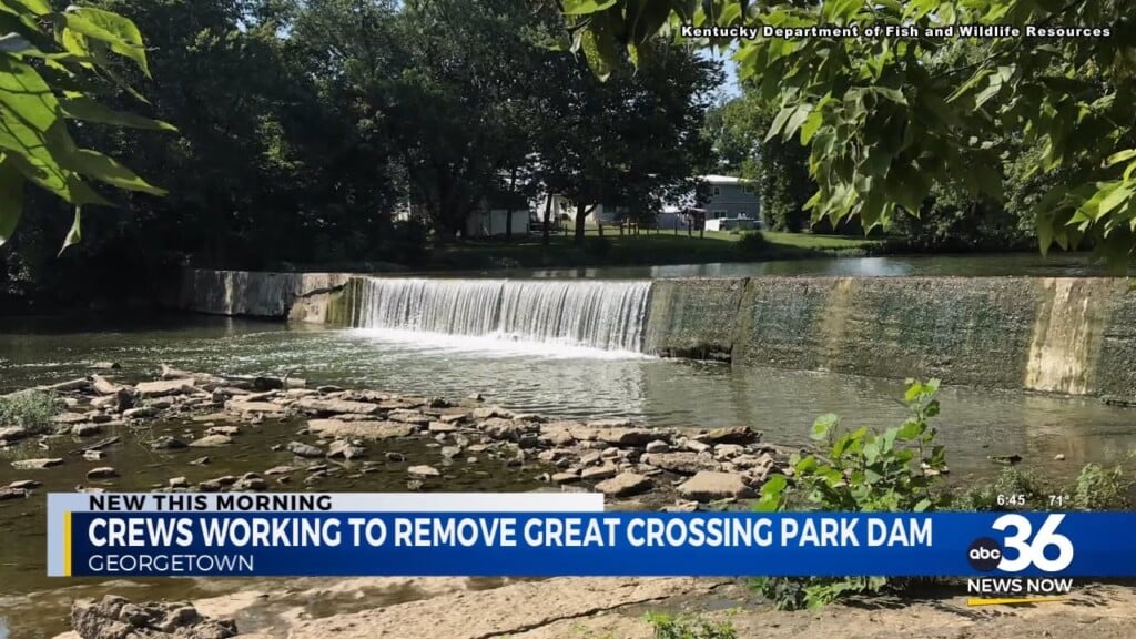Crews Begin Removing Dam In Georgetown's Great Crossing Park