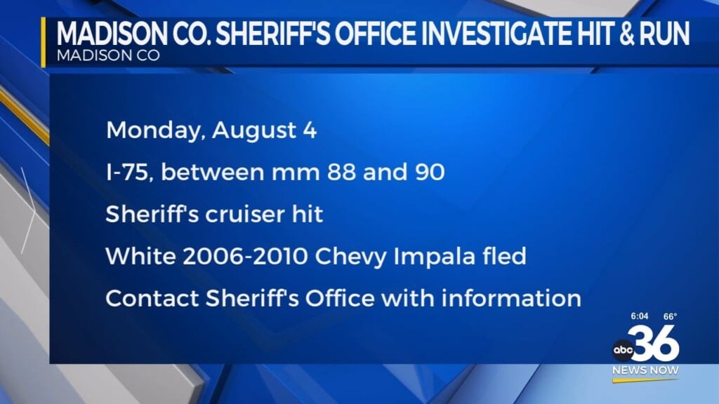 Madison County Authorities Investigate Hit & Run Involving Deputy Cruiser