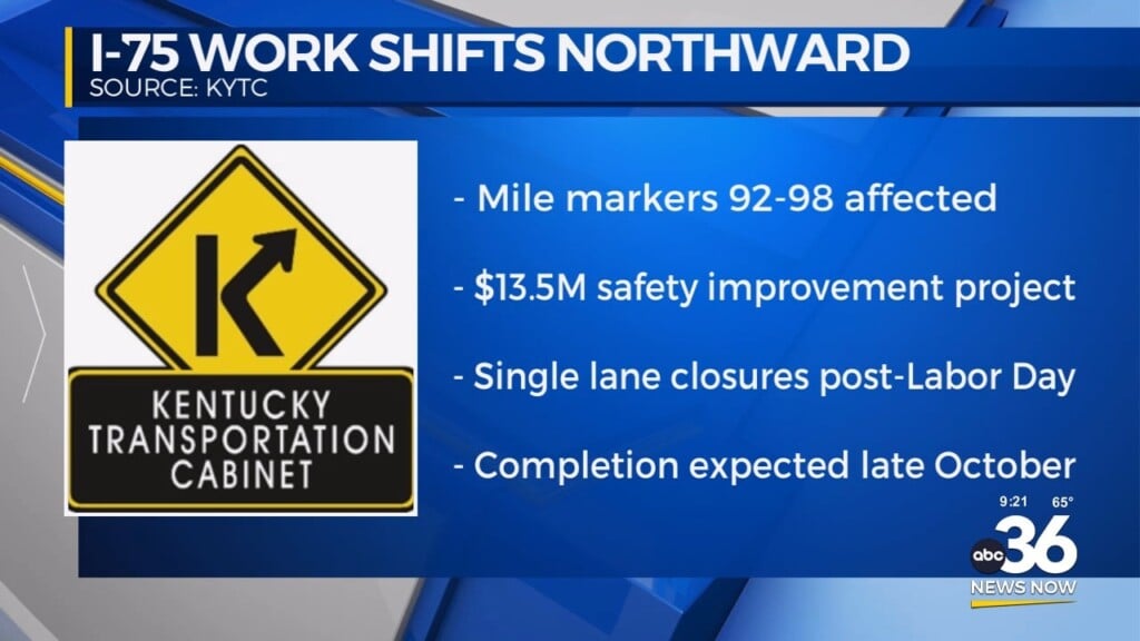 I 75 Work Shifts Northward