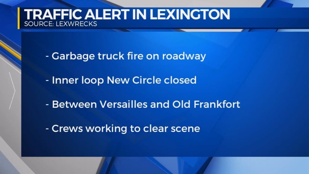 Traffic Alert Involving Garbage Truck On Fire On New Circle