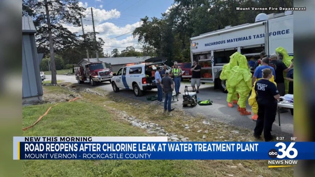 Chlorine Leak At Water Treatment Plant Causes Road To Shut Down