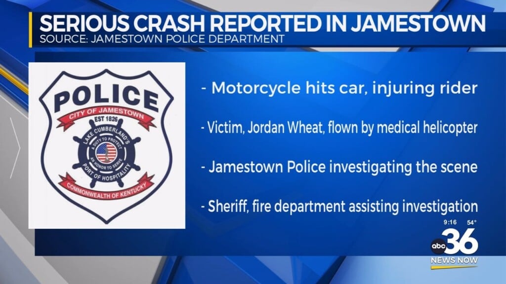 Serious Crash Reported In Jamestown