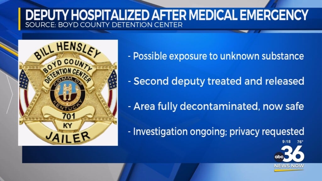 Deputy Hospitalized After Medical Emergency In Boyd County