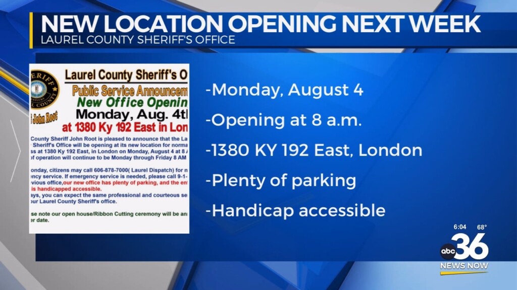 Laurel County Sheriff's Office Opening New Location