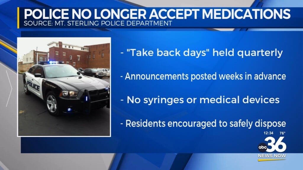 Police No Longer Accepting Medications
