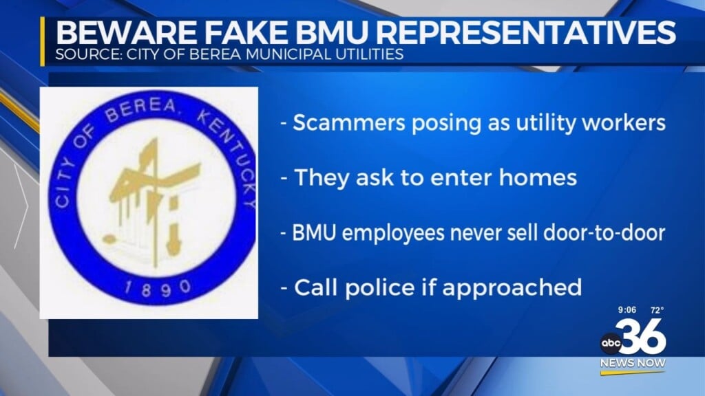 Beware Fake Berea Municipal Utilities Representatives