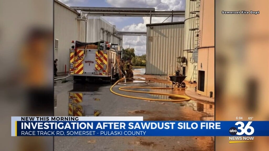 Pulaski County Fire Crews Battle Fire Inside Sawdust Silo