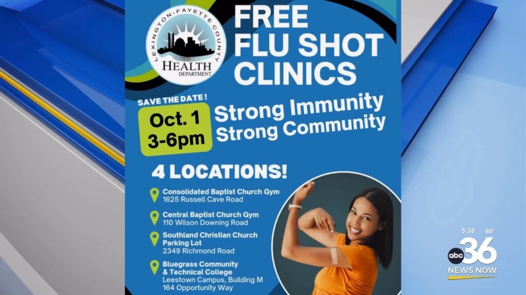 Lexington Fayette County Health Department Offers Free Flu Shot Clinics