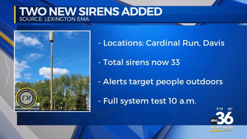 Two New Emergency Sirens Added In Lexington