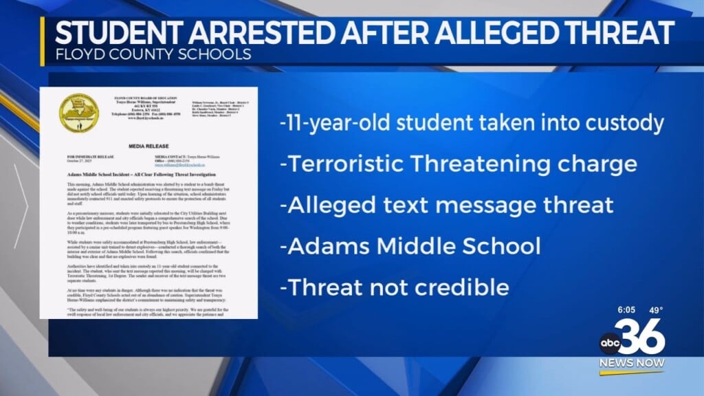 11 Year Old Student Arrested After Alleged Threat