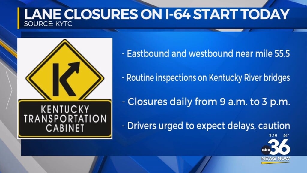 Lane Closures On I 64 Begin Today