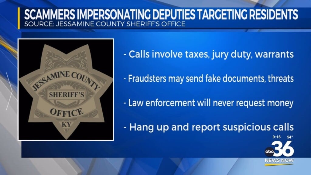 Scammers Impersonating Deputies Targeting Residents In Jessamine County