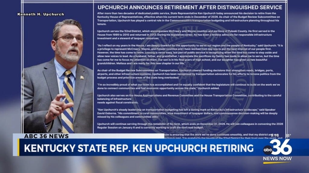 Kentucky State Rep. Ken Upchurch Is Retiring