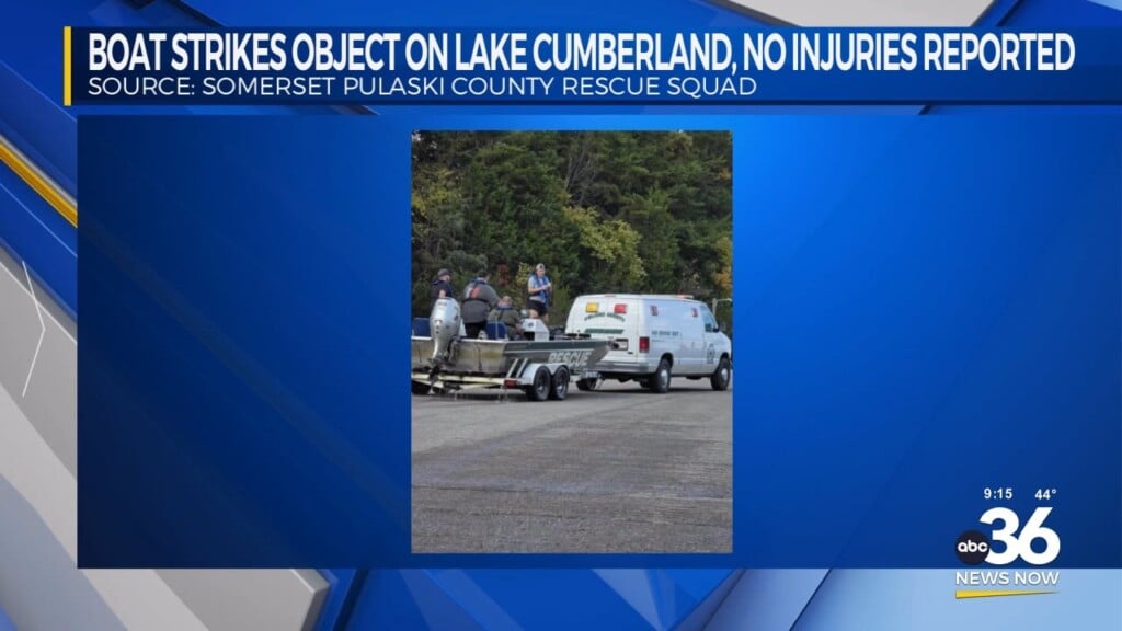 Non Injury Accident On Lake Cumberland After A Boat Strikes An Object