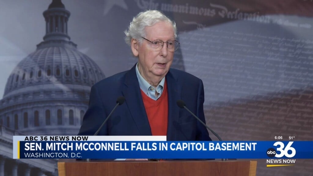 Senator Mitch Mcconnell Falls In Capitol's Basement