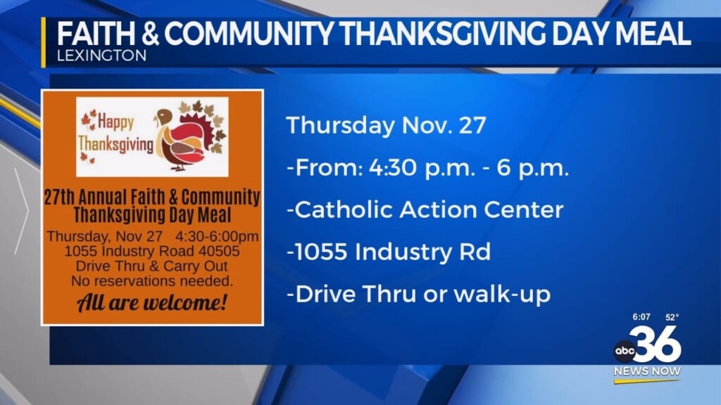 Free Thanksgiving Day Meal At The Catholic Action Center