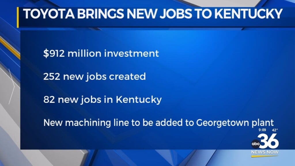 Toyota Brings In New Jobs To Kentucky