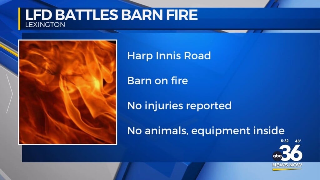 Lexington Fire Department Responds To Barn Fire On Harp Innis Road