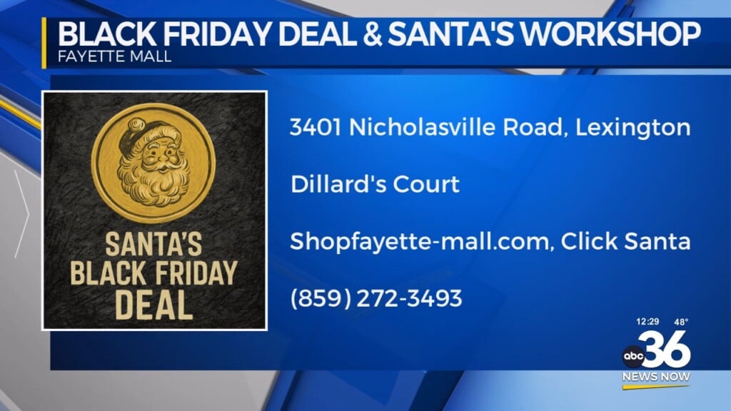 Fayette Mall Santa's Workshop And Black Friday Deal