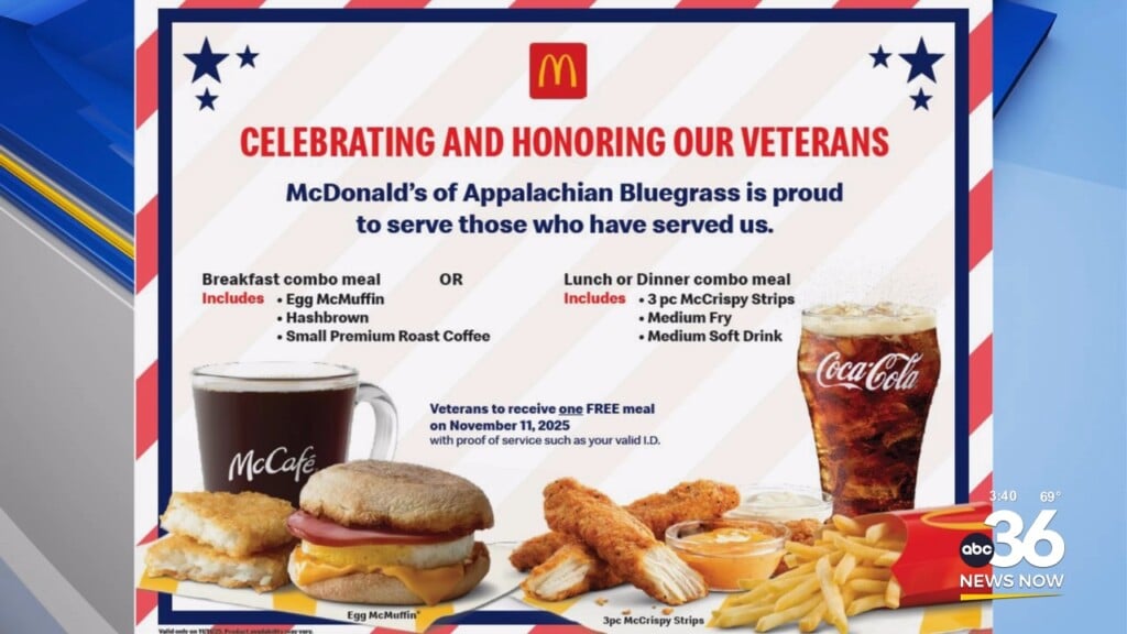 Lexington Area Mcdonald’s Offering Free Meals To Veterans On Veterans Day