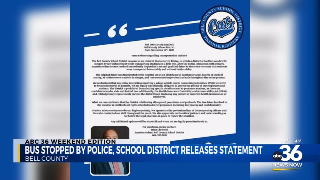 Bell County Schools Respond After Field Trip Bus Stopped By Law Enforcement