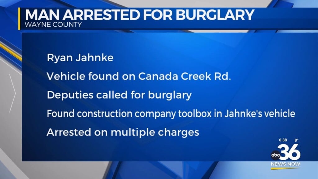 Wayne County Man Arrested After Abandoned Vehicle Linked To Construction Company Burglary