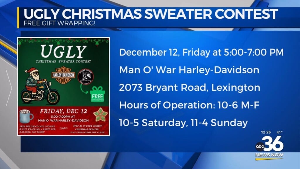 Man O War Harley Davidson Ugly Christmas Sweater Contest