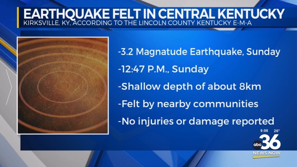An Earthquake Felt In Central Kentucky