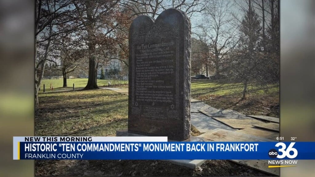 Ten Commandments Monument Returns To Capitol Grounds In Frankfort