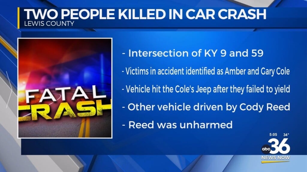 Two Killed In Lewis County Crash At Kentucky 9 And 59 Intersection