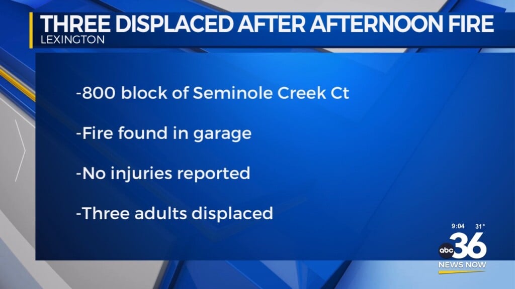 Garage Fire Displaces Three Adults In Lexington Neighborhood