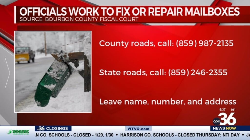 Bourbon County Officials Offer Help For Mailboxes Damaged During Road Clearing