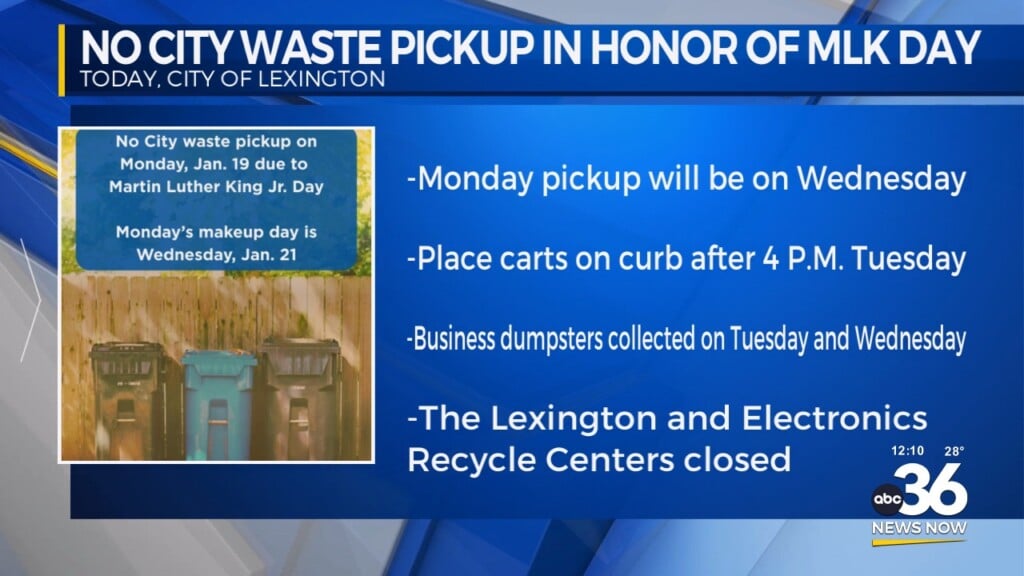 No City Waste Pickup In Honor Of Mlk Day In Lexington