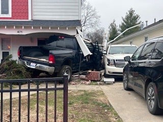 Ash Street Truck Into House