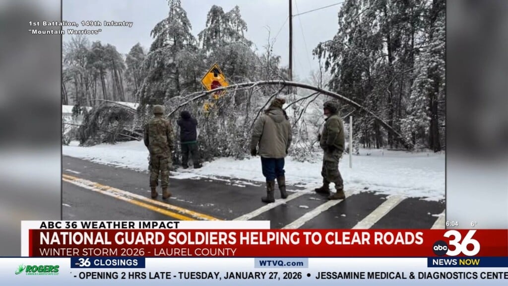 National Guard Soldiers Work To Clear Roadways