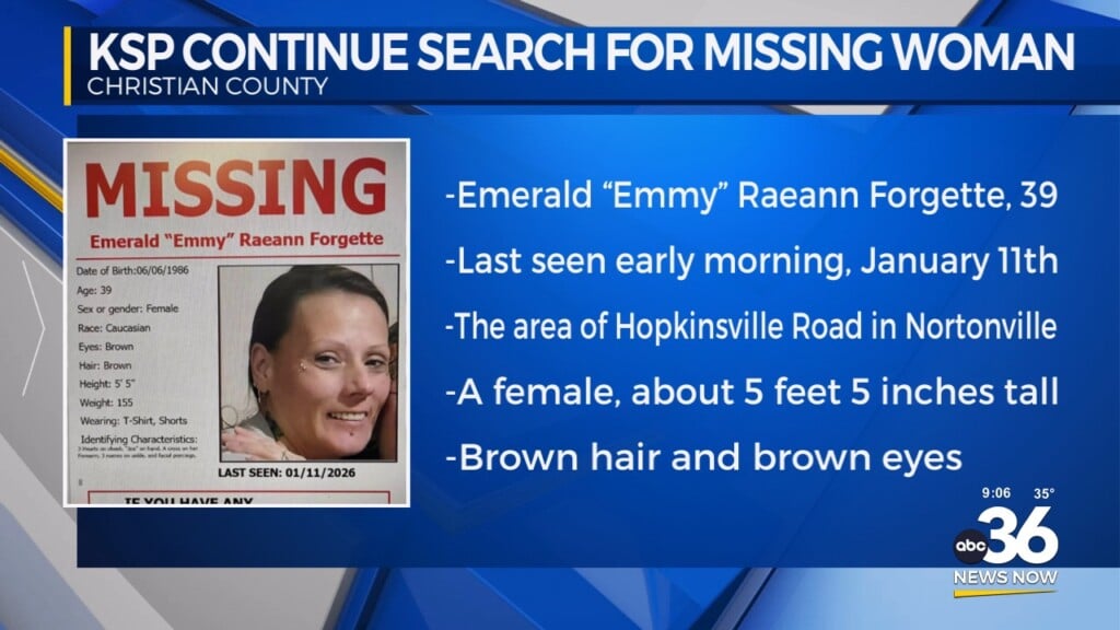 Kentucky State Police Continue Search For Missing Christian County Woman