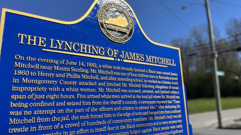 The lynching of James Mitchell memorial plaque