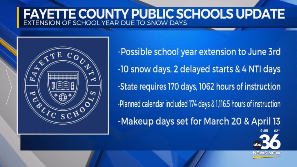 Fayette County Schools Considering Extending School Year After Snow Days