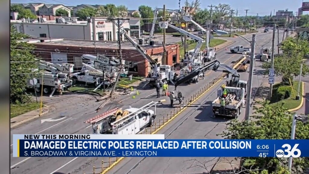 Power Lines, Poles Damaged In Crash