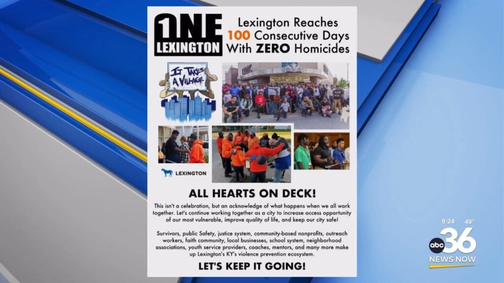 One Lexington Celebrating The Downward Trend Of Gun Violence