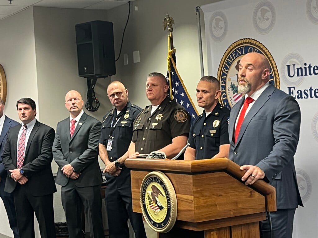 Law enforcement holds press conference after arresting teen in deadly Berea bank robbery